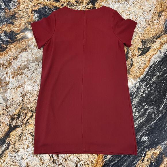 Charming Charlie Red/Maroon Short Sleeve Shift Dress - SIZE LARGE - Picture 4 of 10